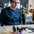 Michael Borkowsky making scent for and art exhibition 2020